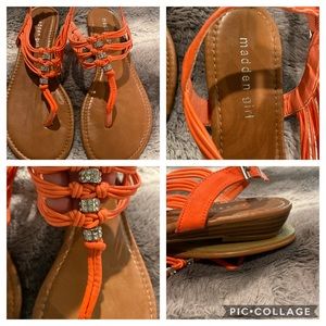 Coral and Rhinestone Madden Girl Sandals